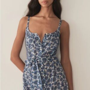 Doen Blue Floral Midi Dress